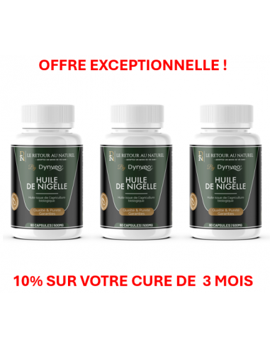 Cure de 3 mois : Capsule Végétale d’Huile de Nigelle Bio – Extraction CO₂ Supercritique – 3% Thymoquinone